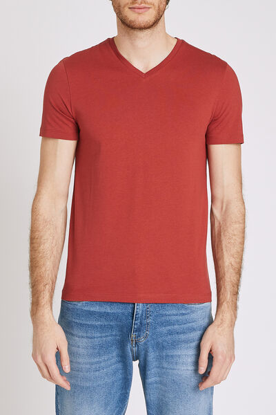 Tee-shirt uni col V slim