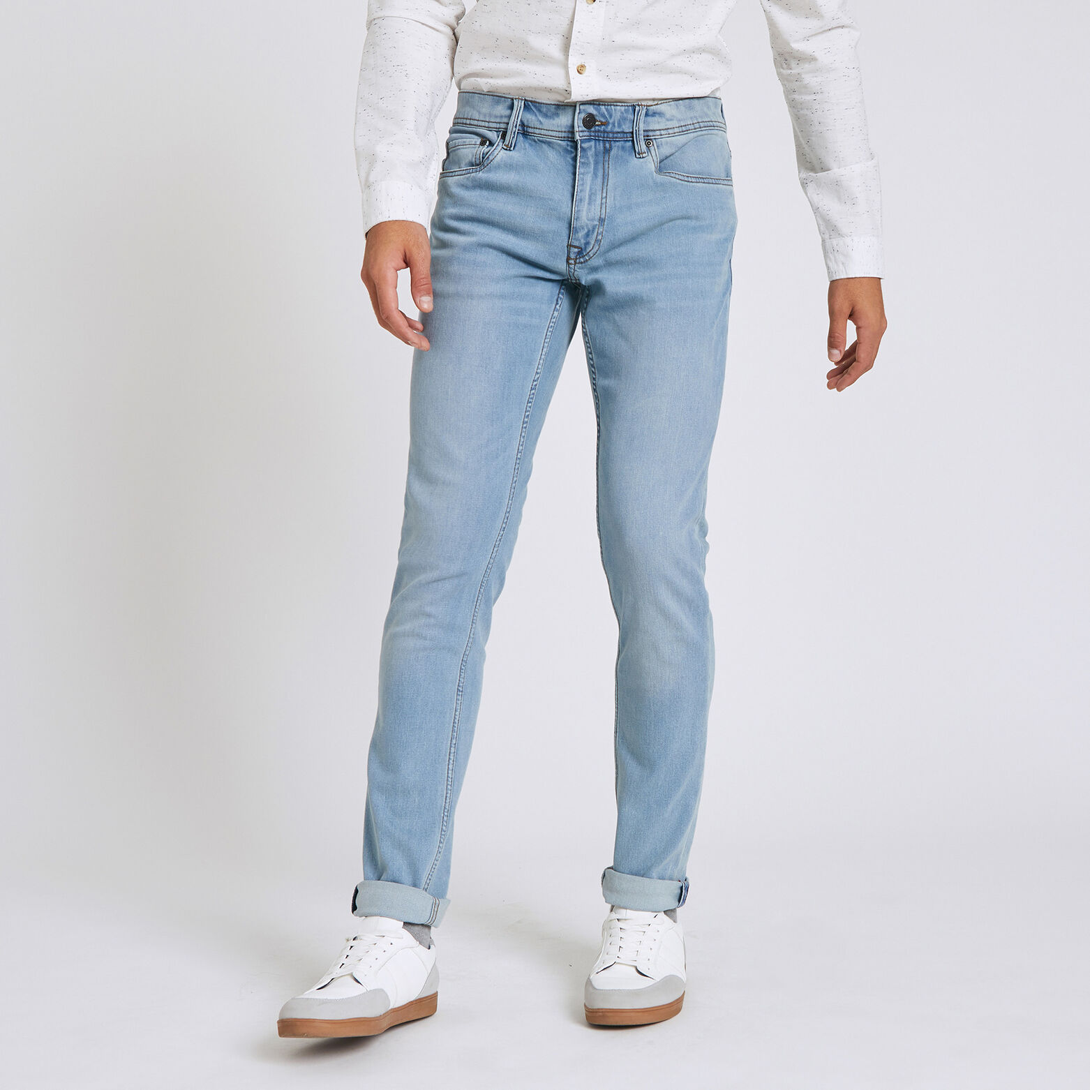 Jean slim Tom 4 longueurs délavé