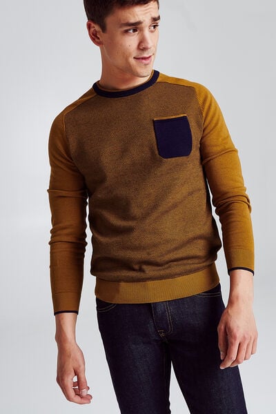 Pull col rond micro jacquard