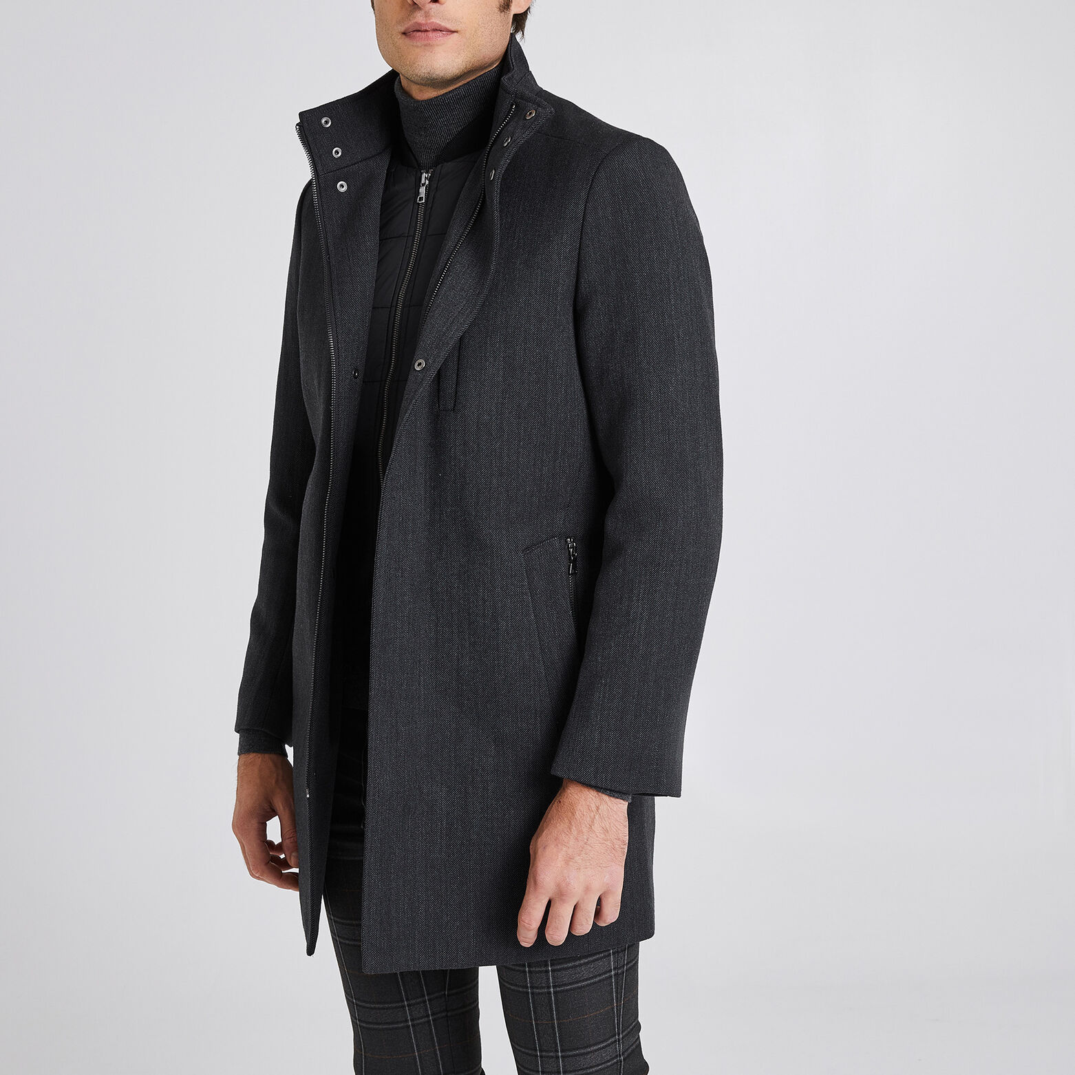 Manteau long zippé doublure amovible