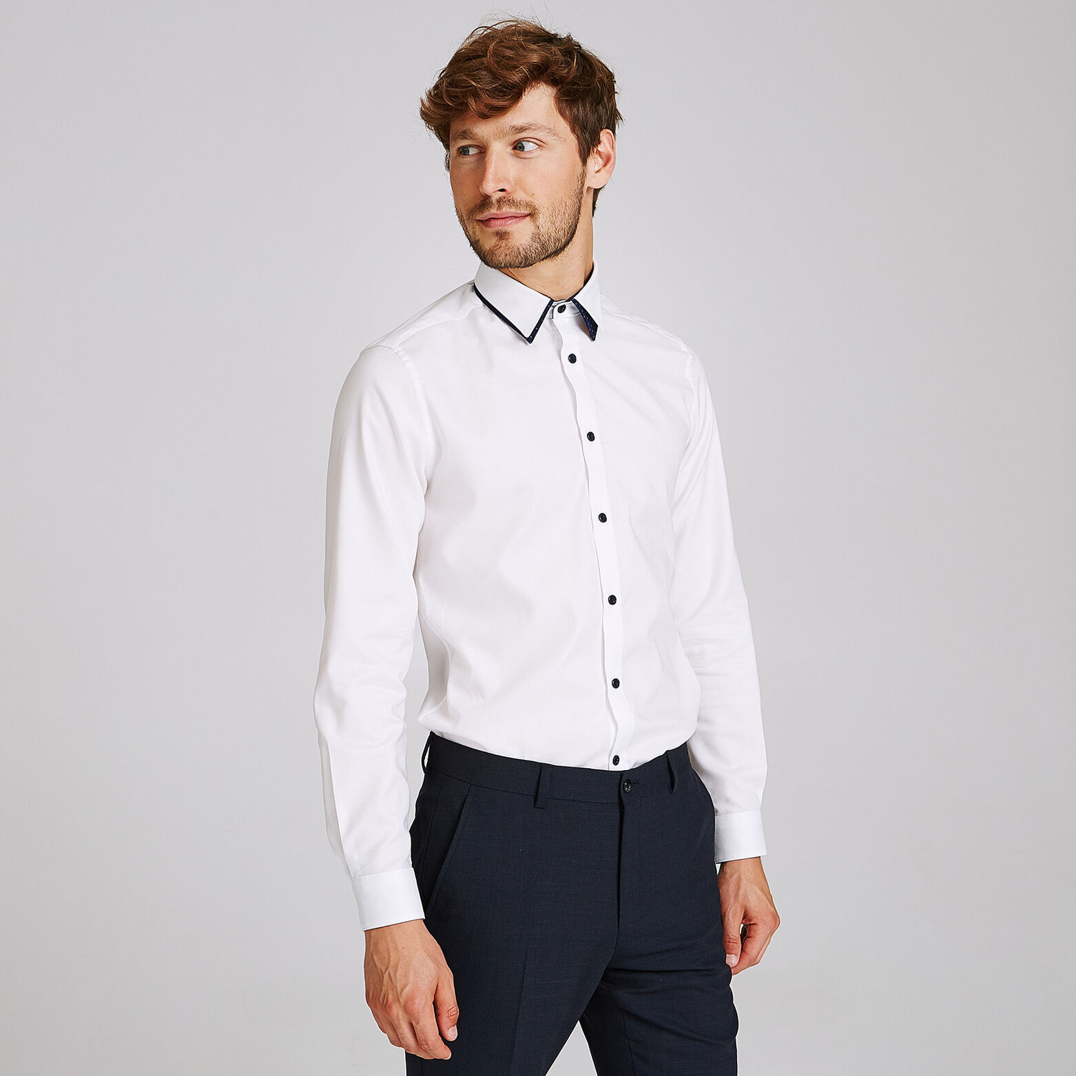 Chemise slim double col