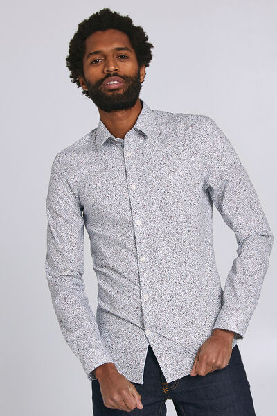 Chemise extra slim imprimé floral coton