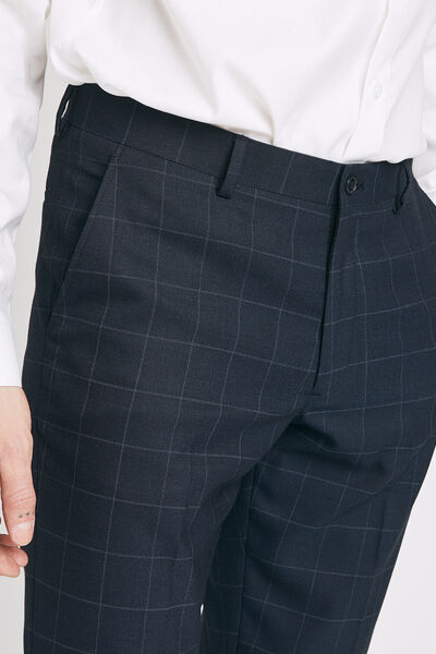 pantalon de costume slim motif carreau fenêtre