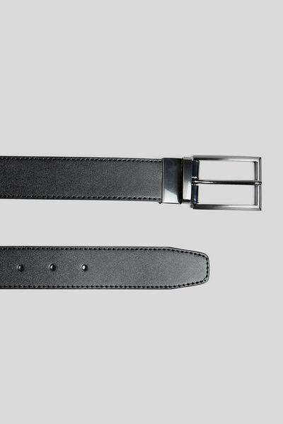 Ceinture homme croûte de cuir et métal