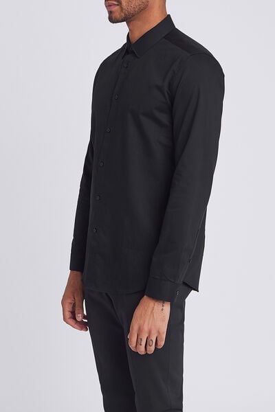 Chemise slim repassage facile Stay black/white en 