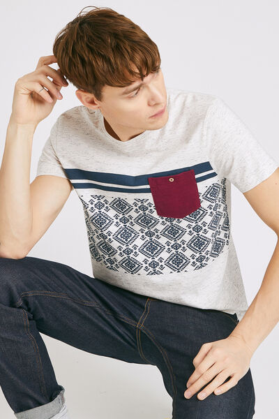 T-shirt colorblock imprimé aztèque