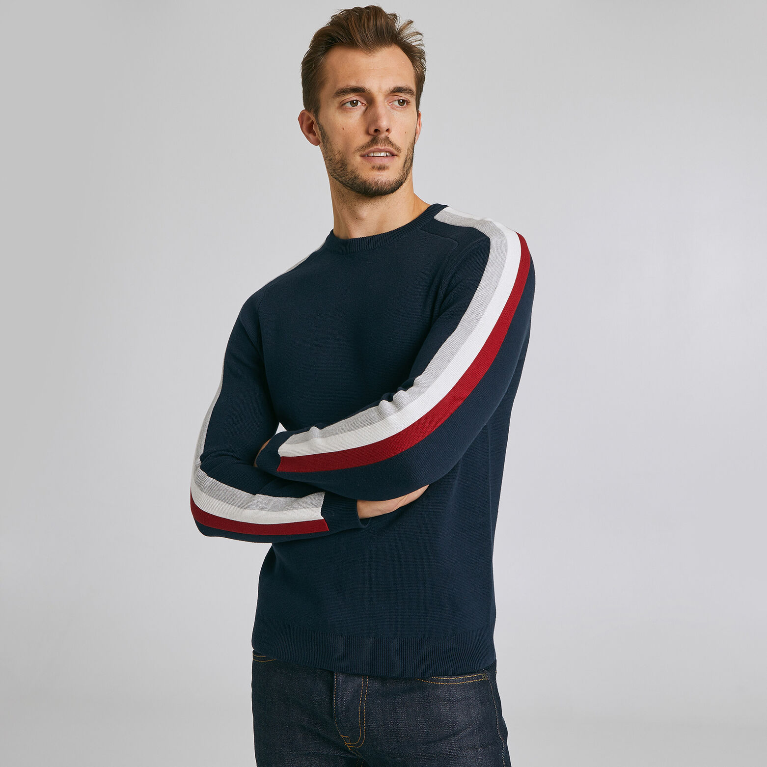 Pull milano avec bandes