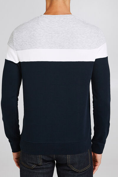 Sweat color block maille fantaisie