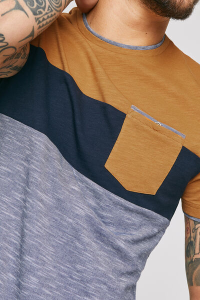 Tee shirt colorblock empiècement poche