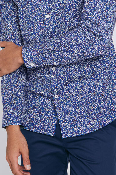 Chemise slim motif floral coton