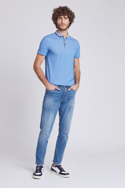 Polo manche courte col oxford