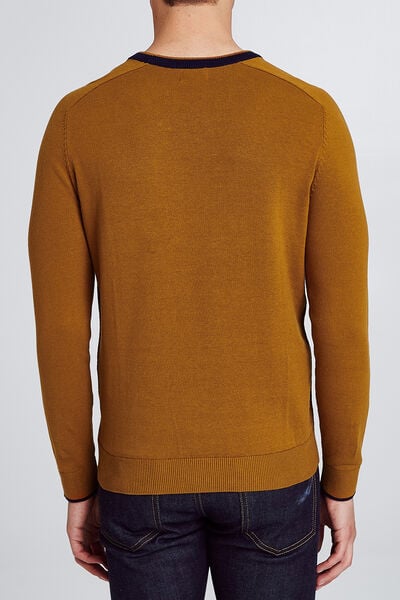 Pull col rond micro jacquard