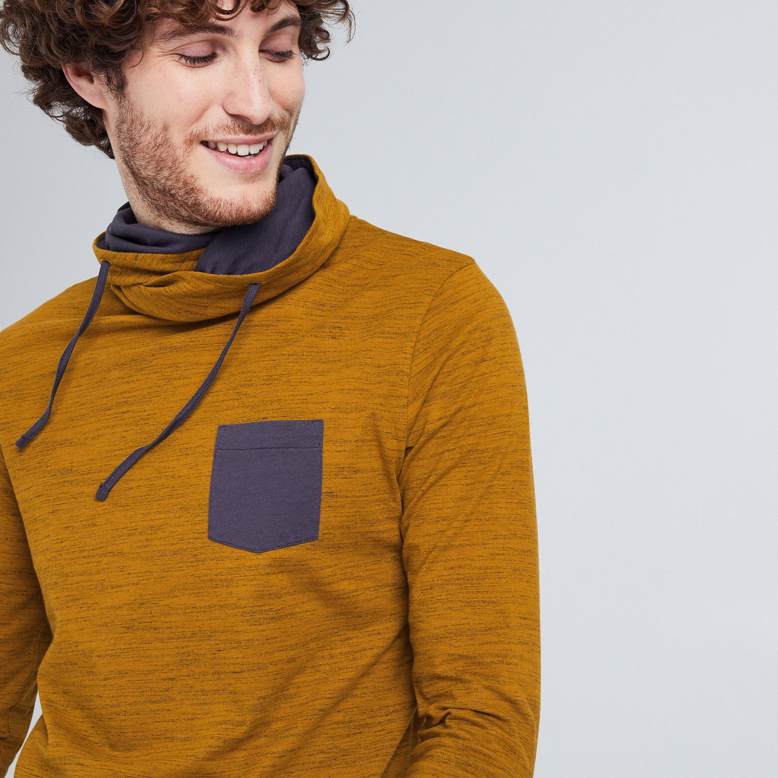 Tee shirt col snood chiné