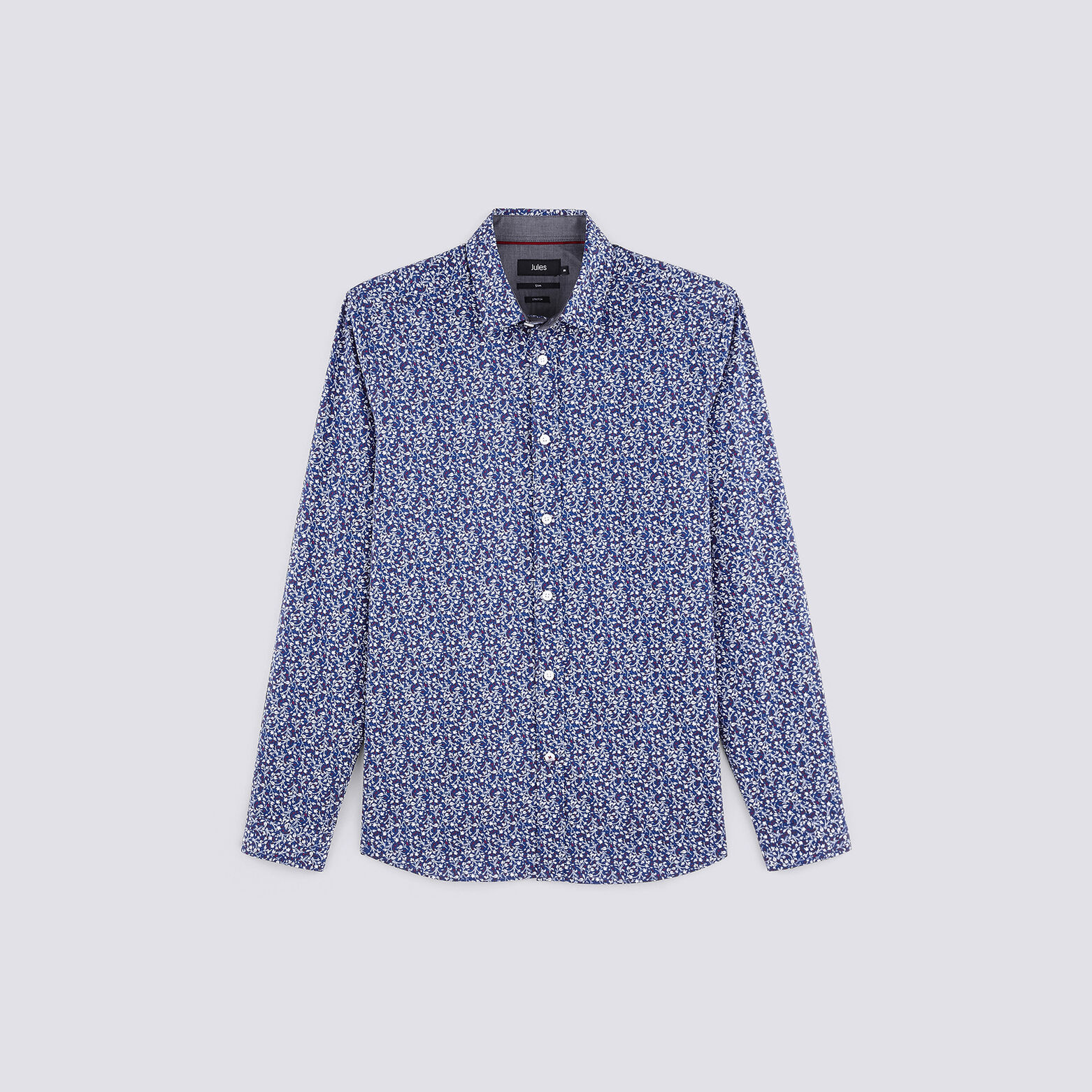 Chemise slim motif floral coton