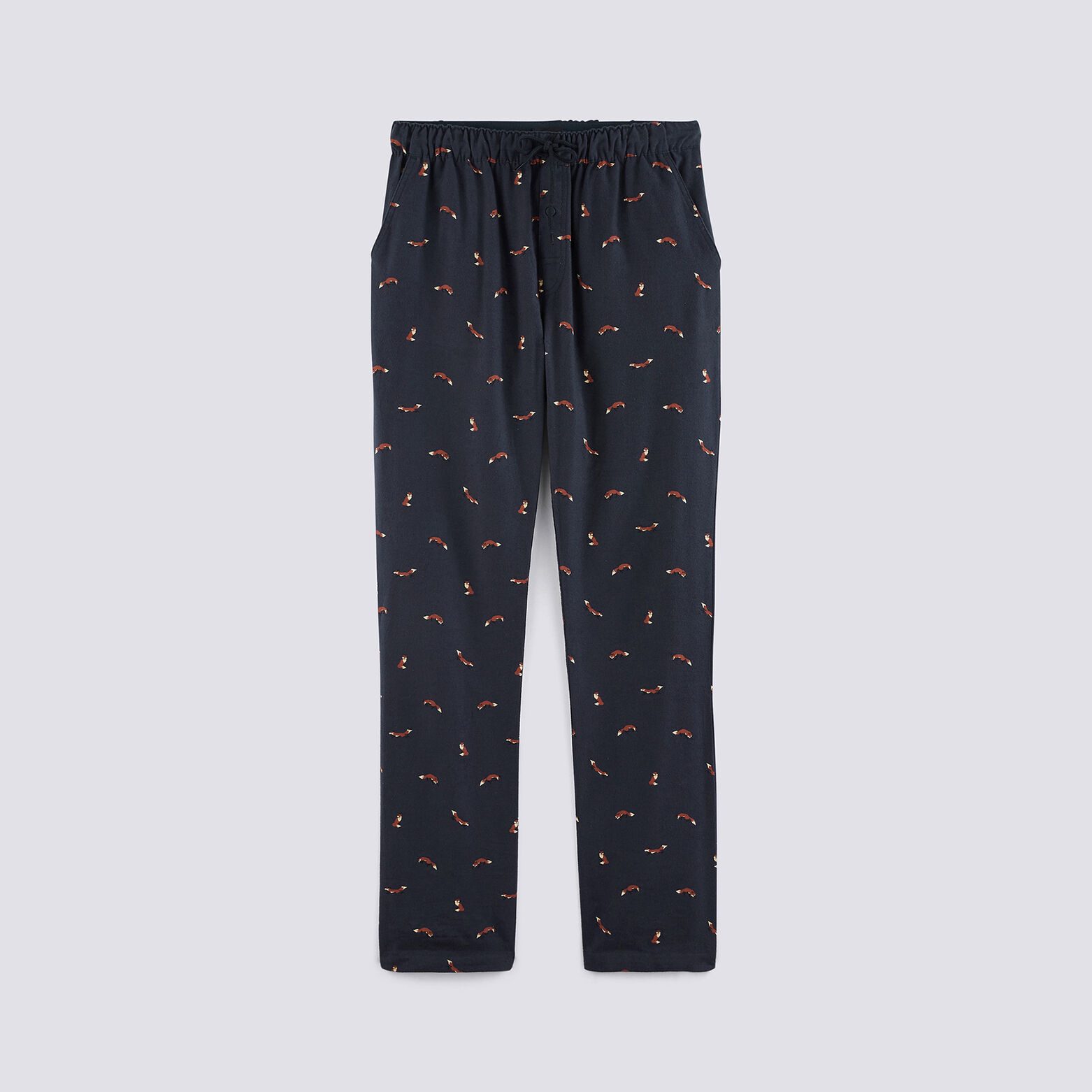 Pantalon de pyjama flanelle motif renard
