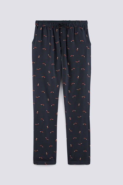 Pantalon de pyjama flanelle motif renard