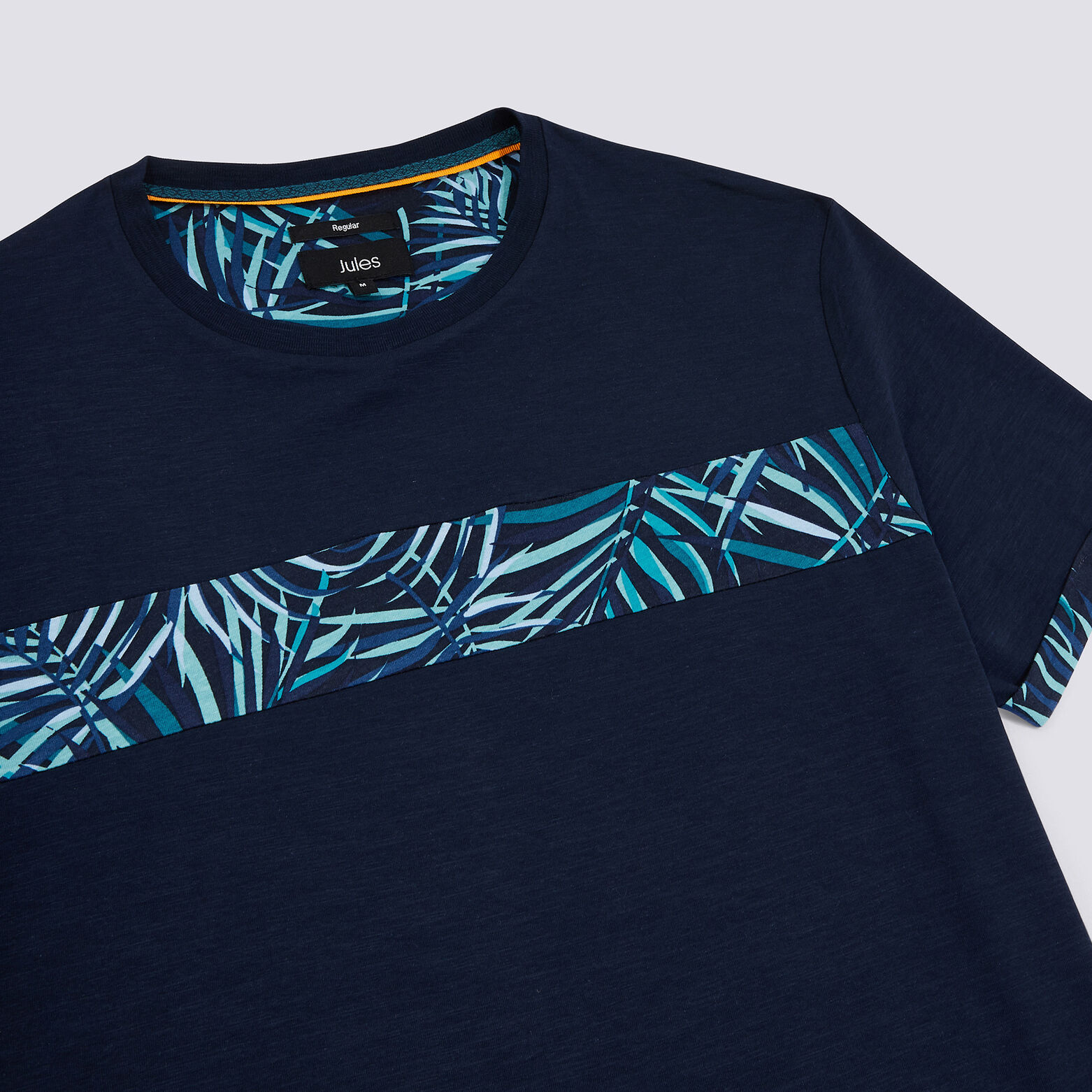 Tee shirt col rond découpe feuillage