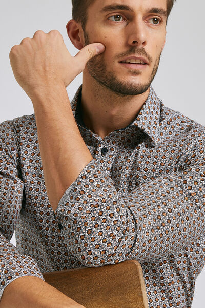 Chemise slim imprimée mauresques