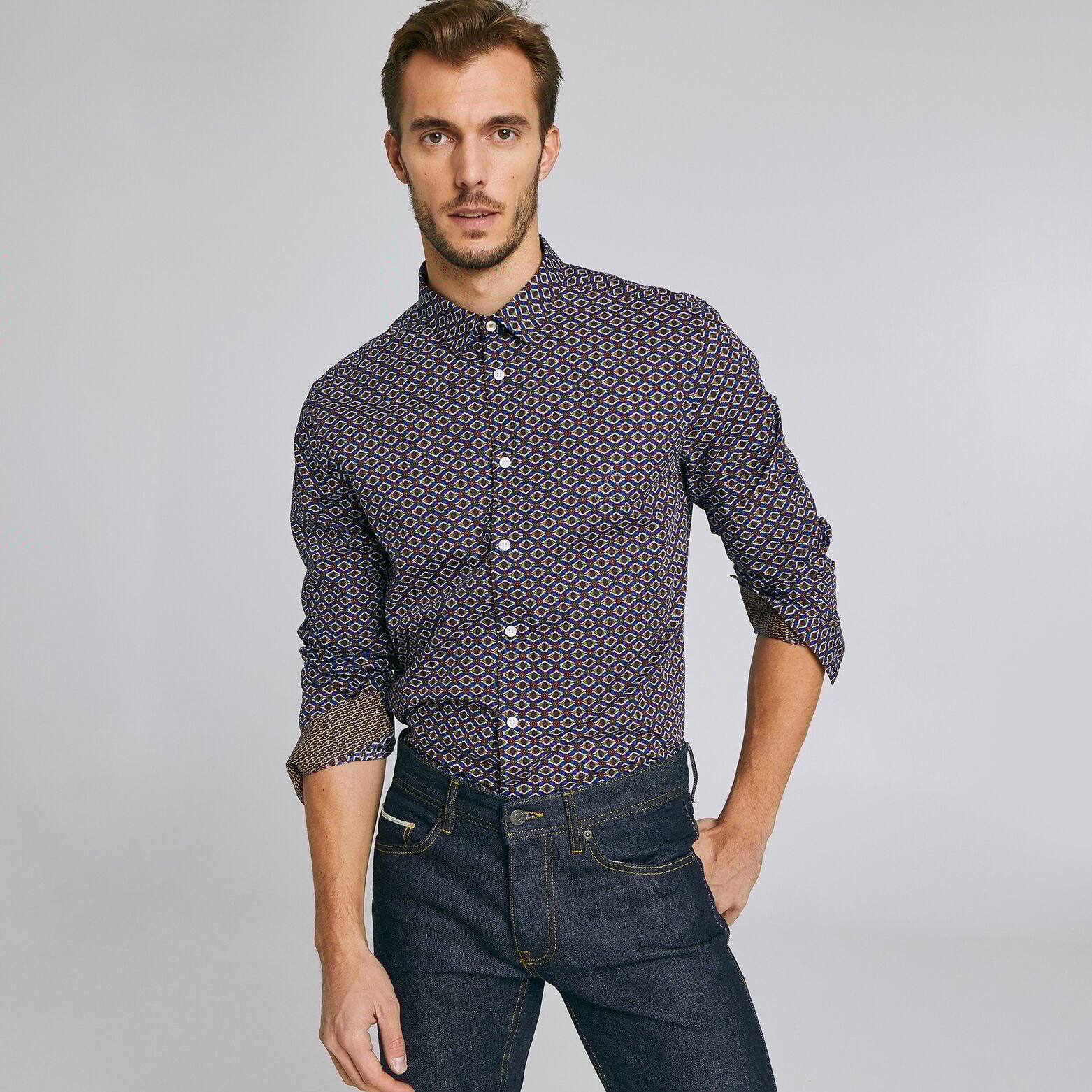 Chemise regular imprimés aztèques oeil de chat cot