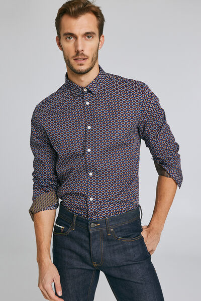 Chemise regular imprimés aztèques oeil de chat cot