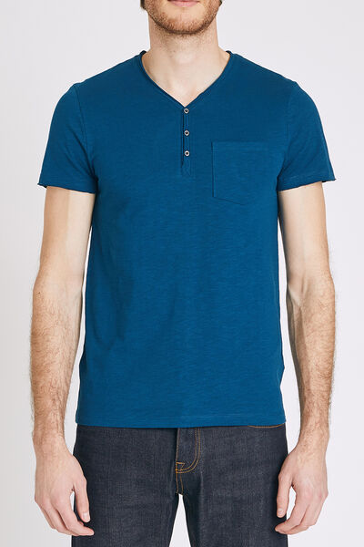 T-shirt col tunisien roulotté
