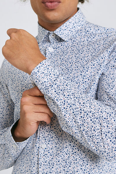 Chemise slim motif floral coton