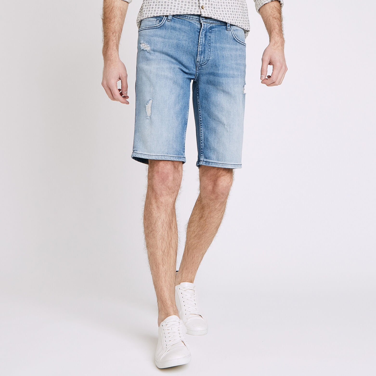 Bermuda denim effet destroy
