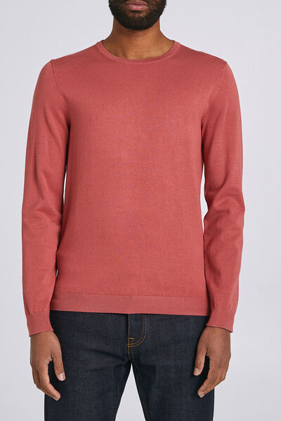 Pull fin col rond uni