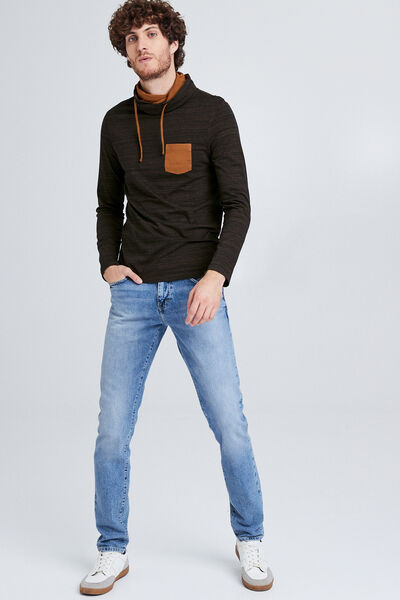Tee shirt col snood chiné