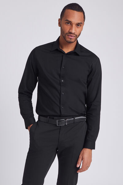 Chemise slim repassage facile Stay black/white en 