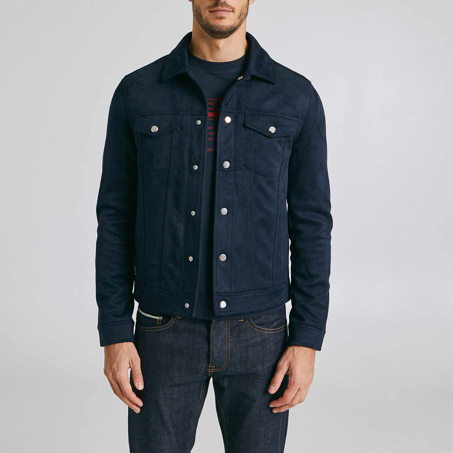 Blouson en suédine uni