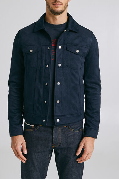 Blouson en suédine uni