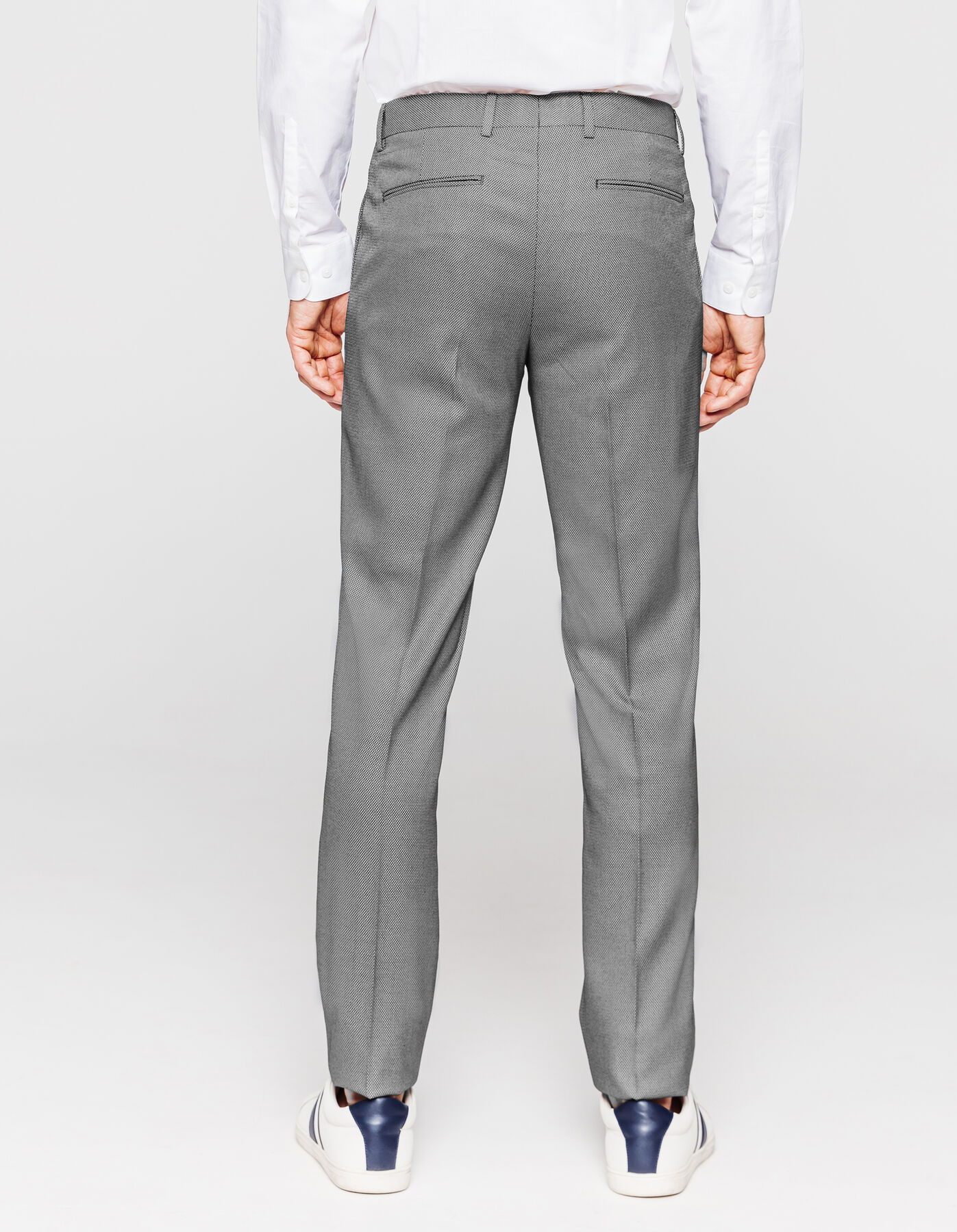 pantalon de Costume coupe Slim matière reliefée