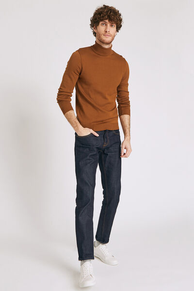 Pull col roulé uni
