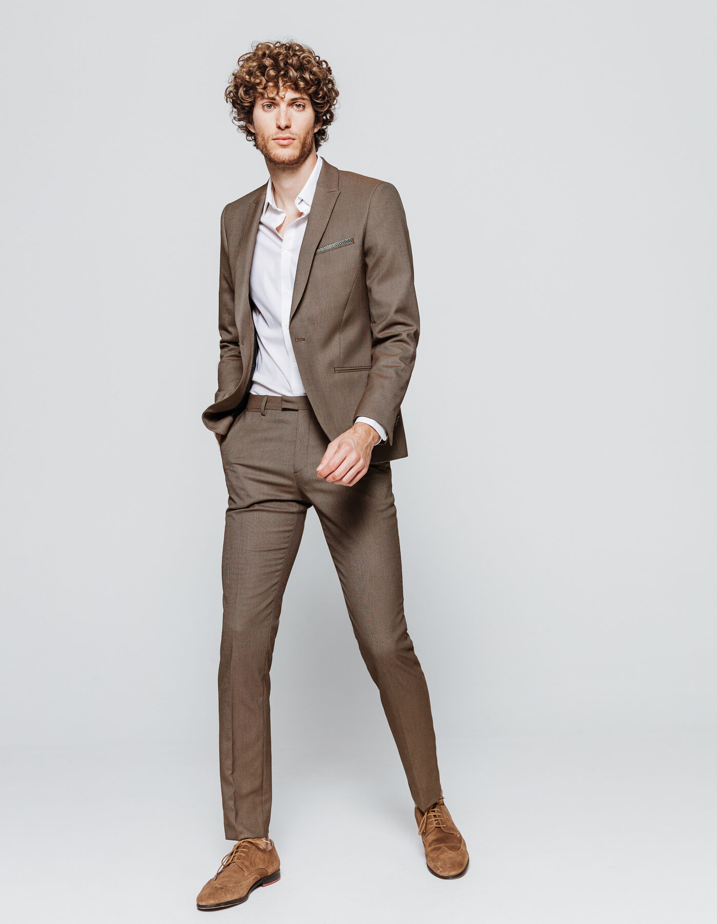 Pantalon de costume slim motifs jacquard