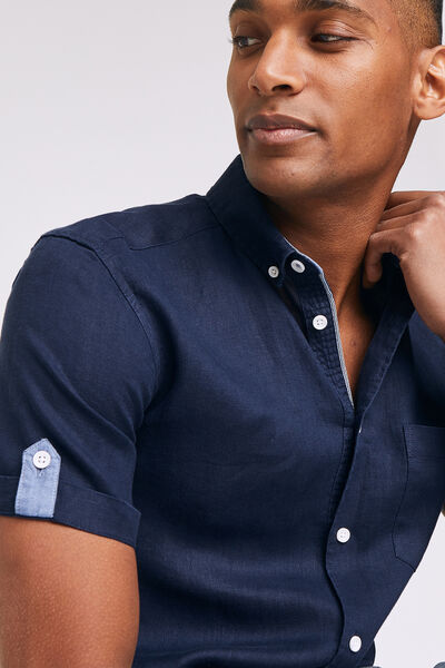 Chemise manches courtes regular lin