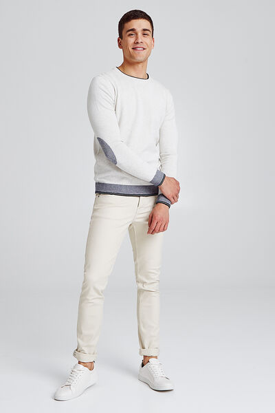 Pull col rond jeu de points