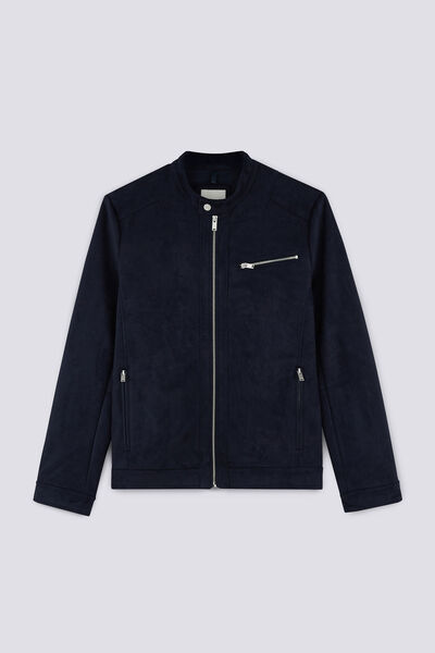 Blouson zippé suédine