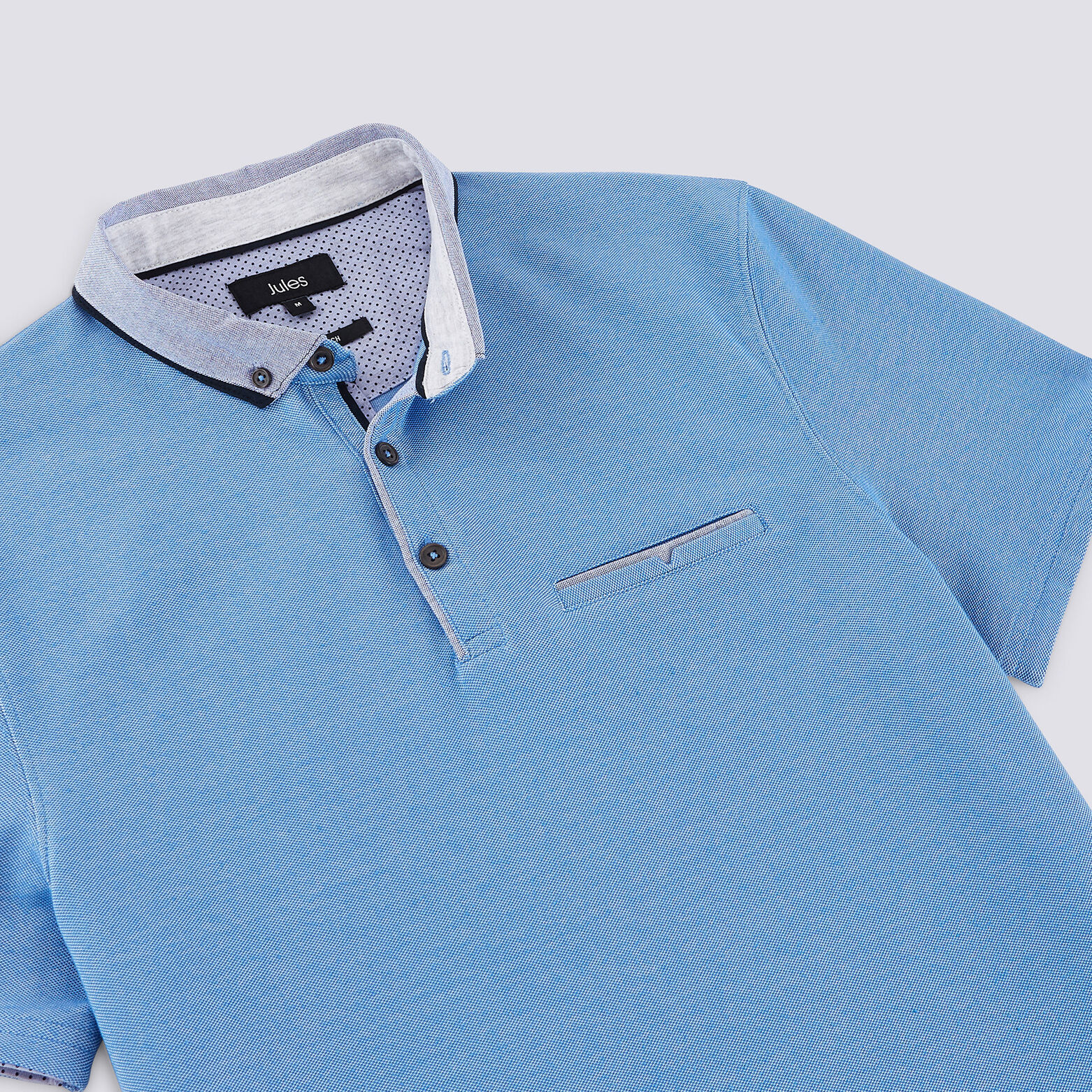 Polo manche courte col oxford