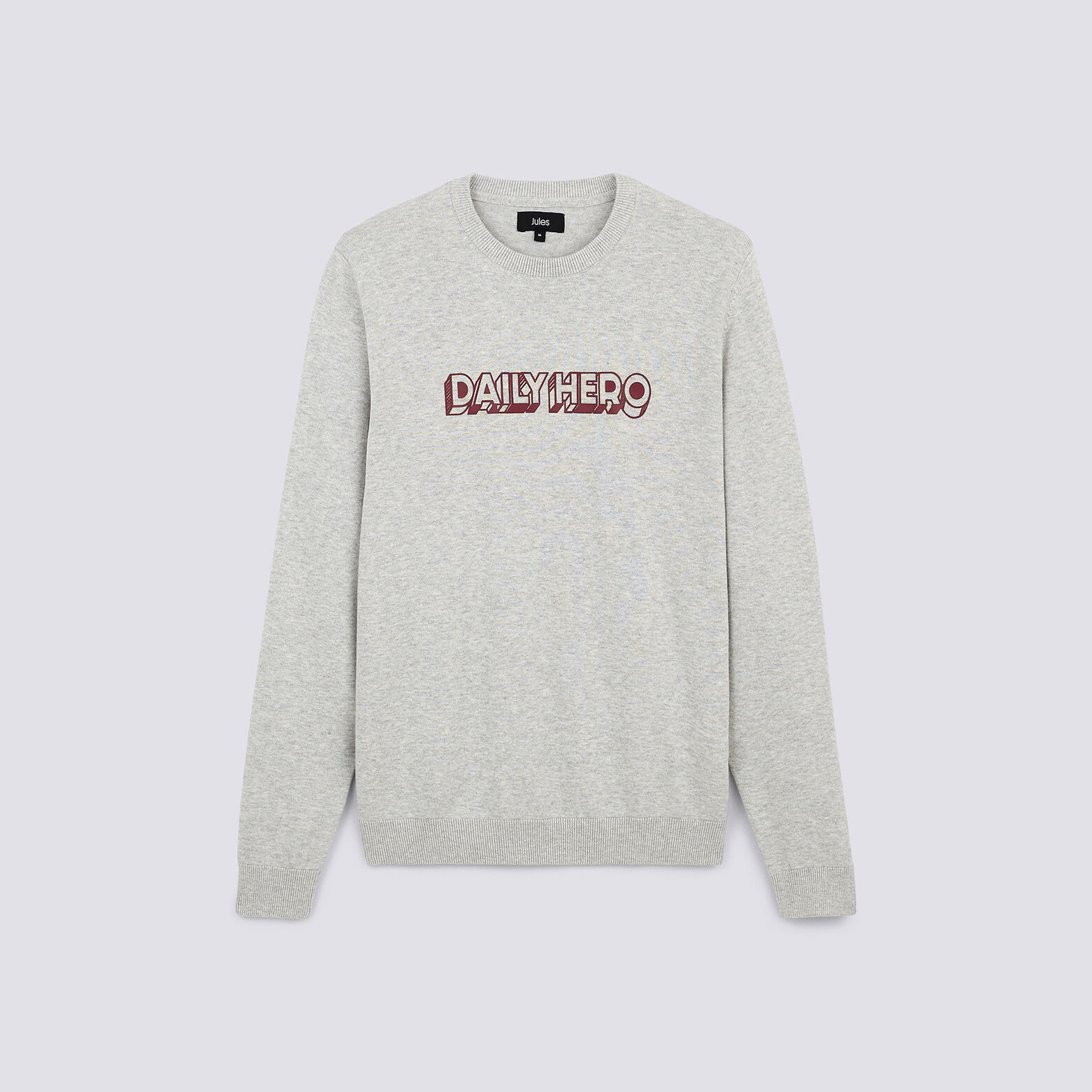 Pull jersey message floqué DAILY HERO