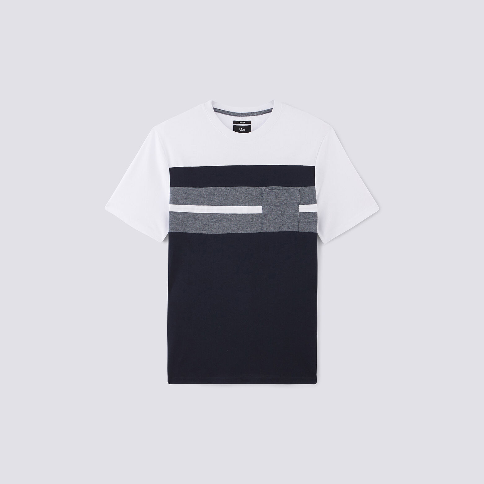 Tee shirt col rond tricolore