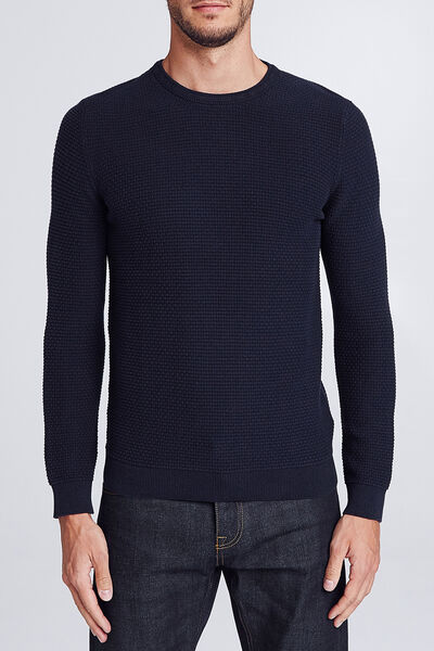 Pull col rond jeux de points