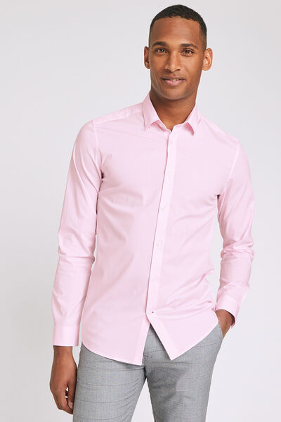 Chemise slim en popeline stretch