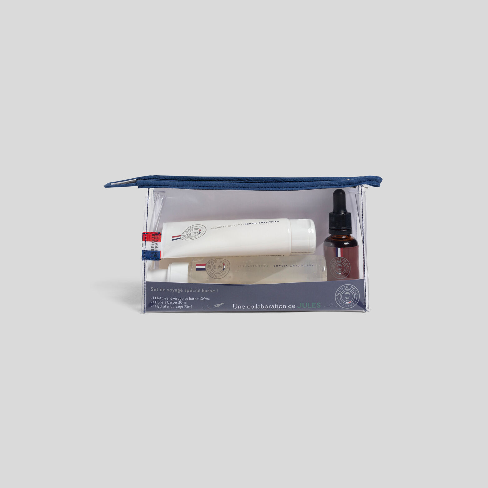 Kit de voyage soin barbe Bleu de peau