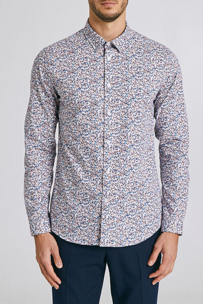 Chemise slim imprimée artifice de fleurs