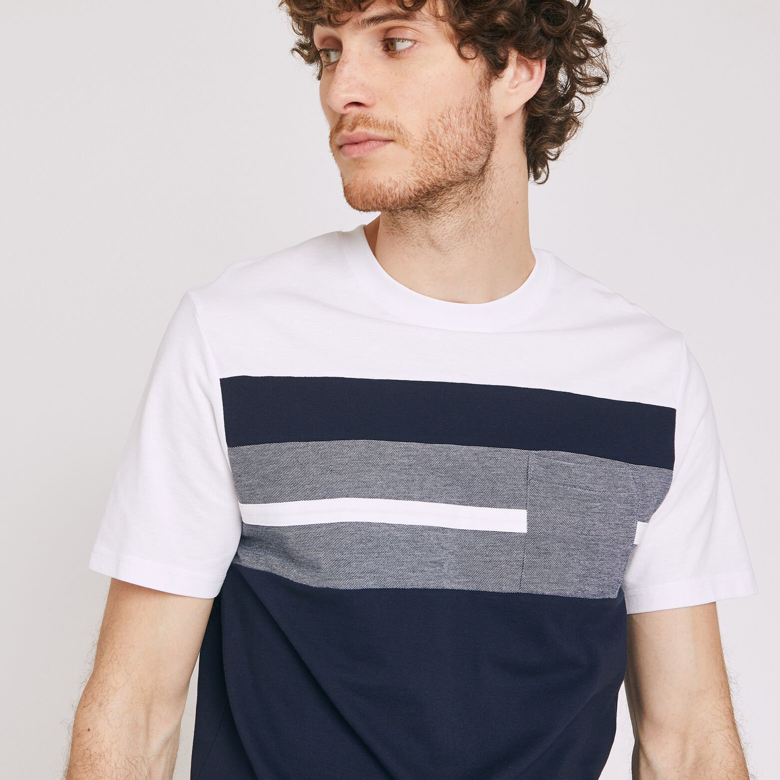 Tee shirt col rond tricolore