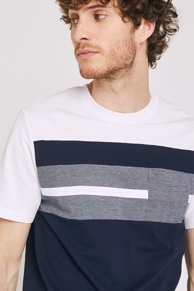 Tee shirt col rond tricolore