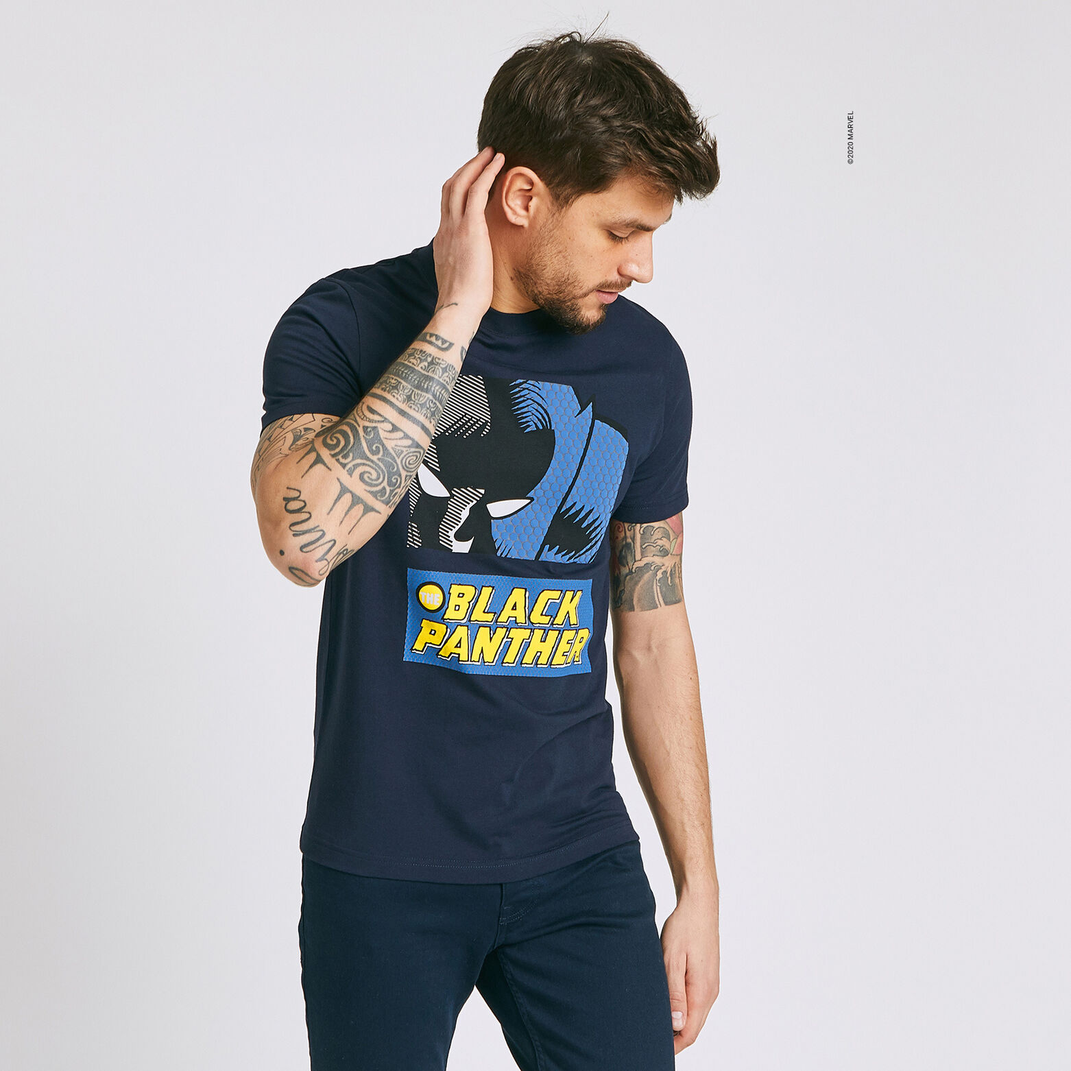 Tee shirt imprimé licence MARVEL BLACK PANTHER