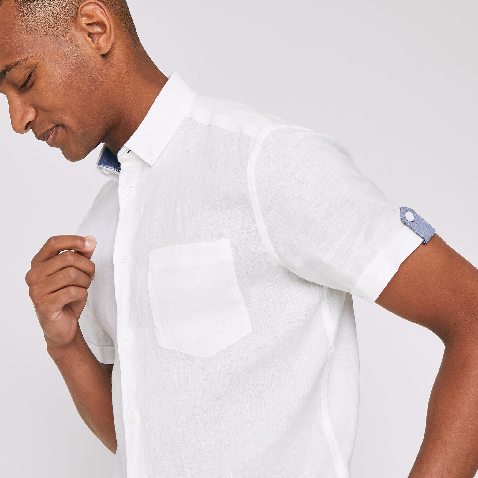 Chemise manches courtes regular lin