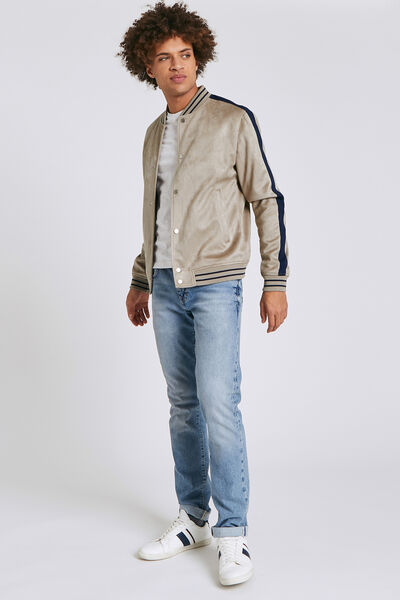 Blouson suédine col teddy